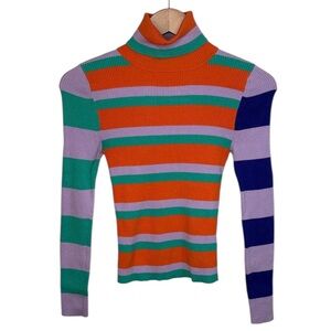 Maeve by Anthropologie Colorful Striped Turtleneck Women Size XS